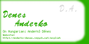 denes anderko business card